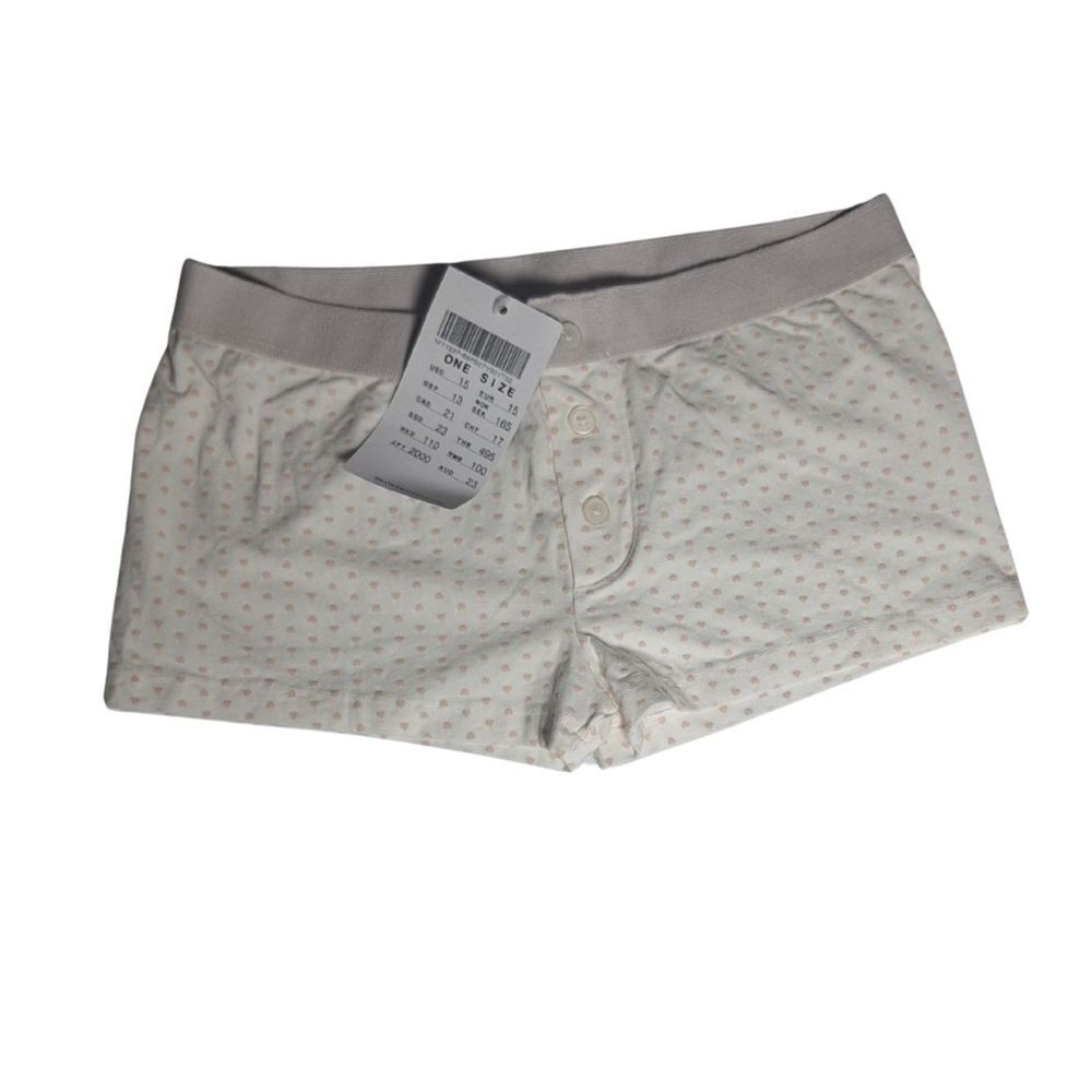 NWT Brandy Melville Heart Print Boy Shorts Pink Hearts Rare Sold Out
